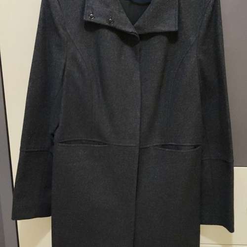 Bossini 羊毛絨面 深灰色有裡中長褸/外套