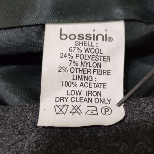 Bossini 羊毛絨面 深灰色有裡中長褸/外套