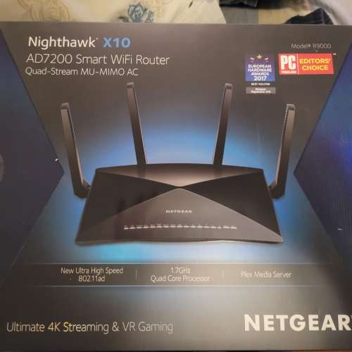 Netgear R9000 Nighthawk X10 AD7200 Smart WiFi Router (10G sfp+ AD + AC)