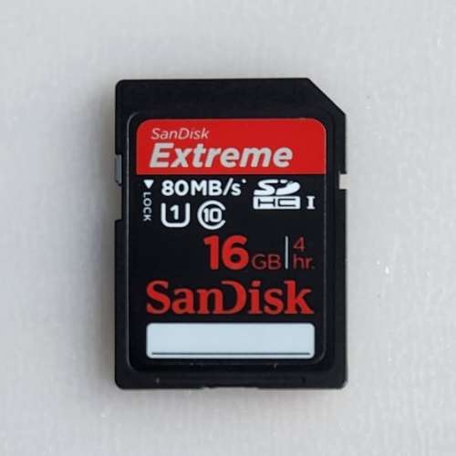 SanDisk Extreme 16GB SDHC (80MB/S) (包郵)