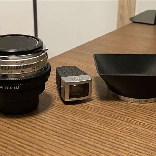 Carl Zeiss Contarex Biogon 21mm f/4.5 連 觀景器 遮光罩 Leica M mount adapter