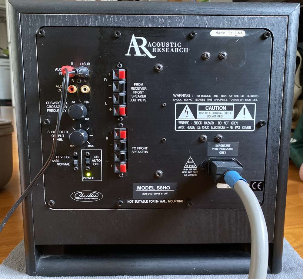 S8ho Subwoofer Ar Subwoofer AR ACOUSTIC RESEARCH 8