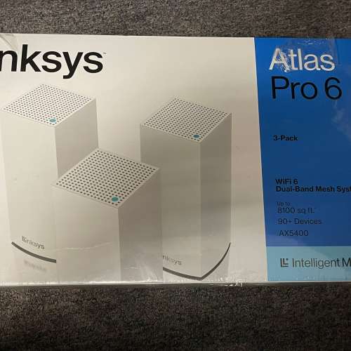 全新] Linksys Atlas Pro 6 AX5400 WiFi 6 Mesh Router (3-pack)