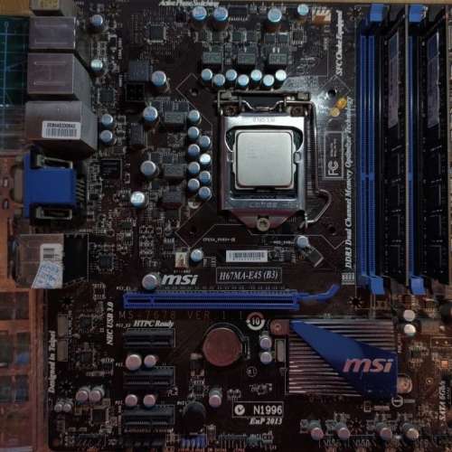 Intel 2代 I5 2500 + MSI H67 E45 (有背板)+ G skill 8GB ram