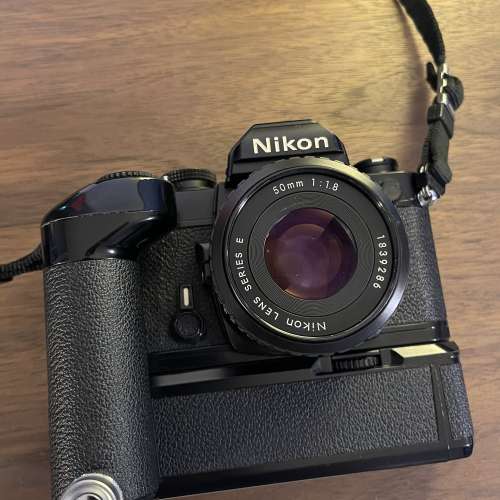 Nikon fm black body +50mm 1.8 +md12 菲林相機