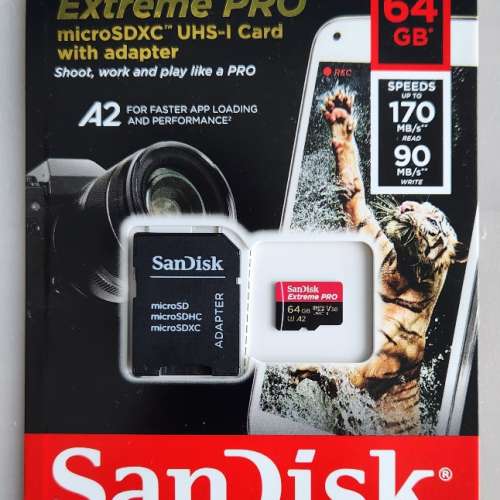 SanDisk Extreme PRO 64GB microSDXC (90%新) (包郵)