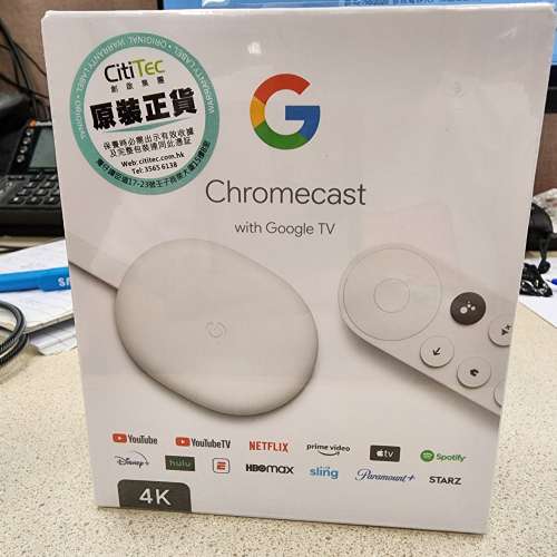 全新Google Chromecast 4K 白色