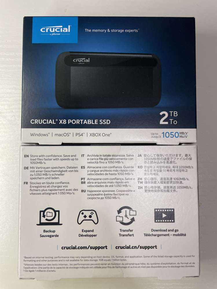 全新未開盒Crucial X8 2TB Portable SSD (1050MB/sec) - DCFever.com