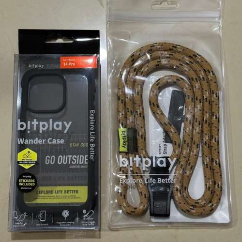 BITPLAY WanderCase iPhone 14 Pro 隨行保護套  電話套  (連貼紙套裝) 連 8mm 掛繩...