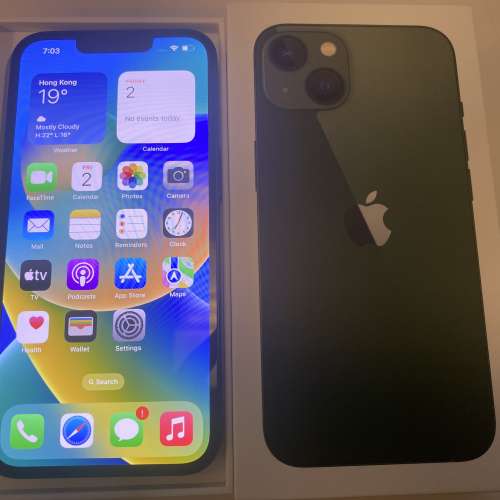 低價出售98%香港行貨 Apple iPhone 13 128gb 全套 綠色 100%電