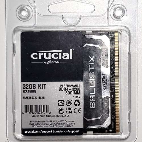 Crucial Ballistix 3200 MHz DDR4 DRAM Laptop Gaming Memory Kit 32GB (16GBx2) CL16