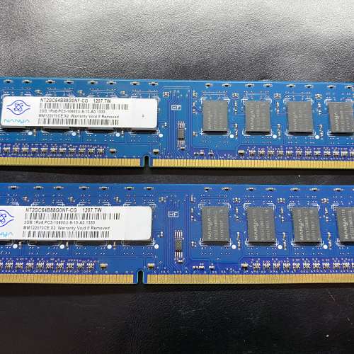 DDR3-1333 2GB RAM x2 (包郵)