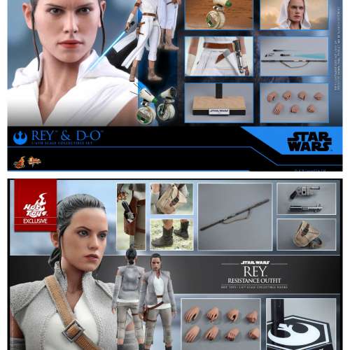 HOT TOYS STAR WARS : THE RISE OF SKYWALKER – REY & D-0,TFA – REY (RESISTANC...