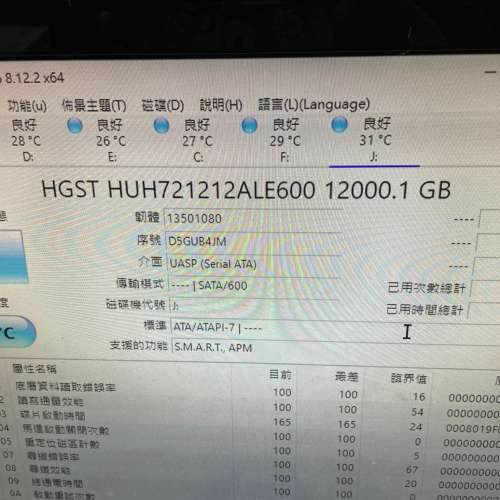 WD Ultrastar DC HC520 3.5吋 12TB 企業級硬碟 HUH721212A香港行貨 漢科保養 2024年7