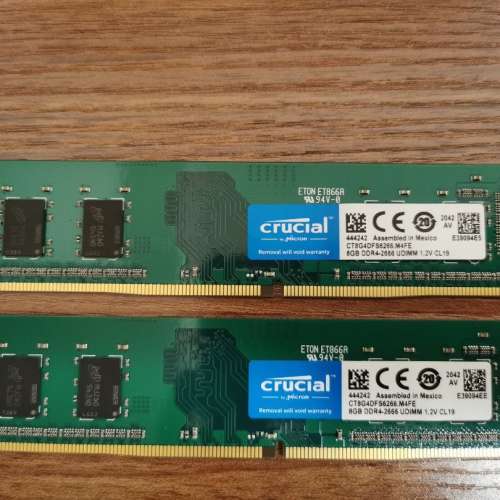 Crucial RAM 16gb (8gb x 2) ddr4 2666 MHz