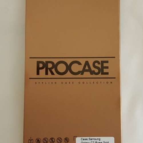 SAMSUNG GALAXY C7 玫瑰金邊優質手機套 (全新)