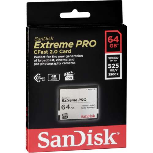 SanDisk Extreme PRO 64GB SDCFSP-064G (515MB/s) CFast 2.0 Memory Card