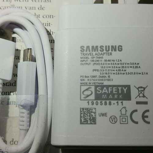 全新原裝正貨 Samsung TA845 Note10+ S20 S21 S22 Ultra 45W充電火牛連 5A TypeC 數...