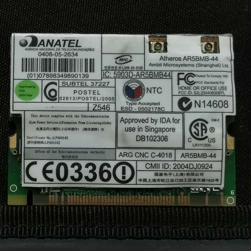 Lenovo Notebook WIFI card Qualcomm Atheros AR5BMB-44 內置無線網卡