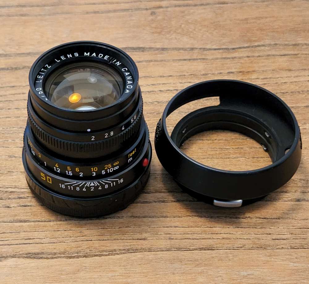 Leica Summicron M 50mm F2 M mount V4 Canada with Hood Black - 二手