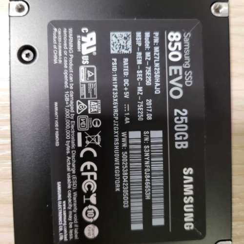Samsung evo850 256gb SSD