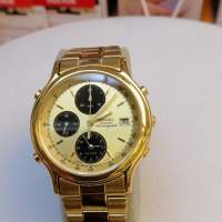 Vintage Seiko 7T32-6A59 Slim Gold -Plated Alarm Chronograph