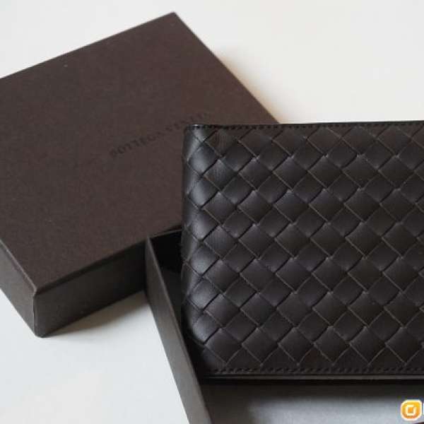 Bottega Veneta 男裝銀包 BV 銀包 (深啡色)