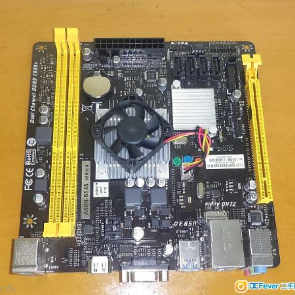 ( 支援PCIex4 NVMe Boot 機)新淨BIOSTAR A68N-5545 底板連背板(板载 APU A8-5545四...