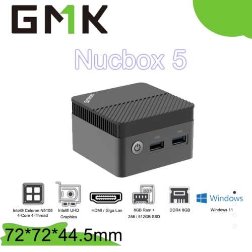 全新GMKTEC Nucbox 超迷你電腦 - 已預載 Window 11 Home