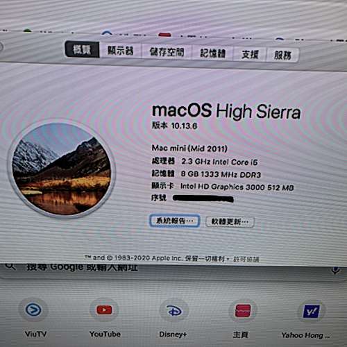 Mac Mini 2011Mid i5 8G ram SSD256gb