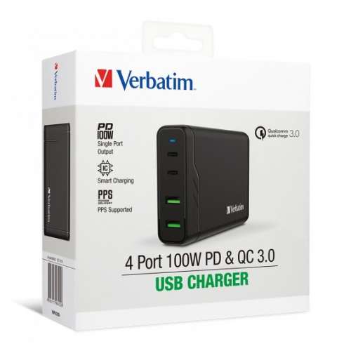 Verbatim 4 Port 100W PD & QC 3.0 USB Charger 火牛 9成新
