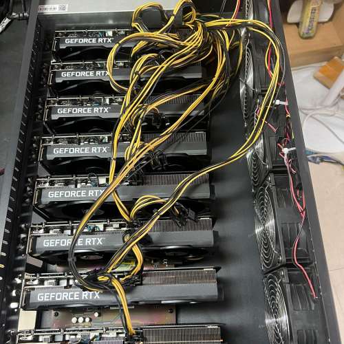二手行貨RTX 3060ti 3060 ti 8張卡 全套挖礦機 機箱 挖礦機 掘礦機有保 eth 365mh ...