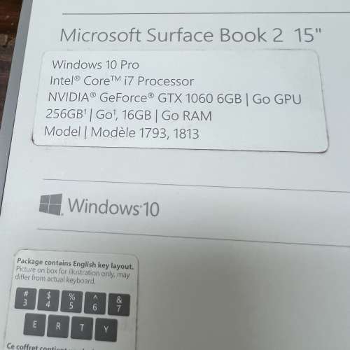 Microsoft Surface Book 2 i7 15吋 16GB RAM + 256GB SSD