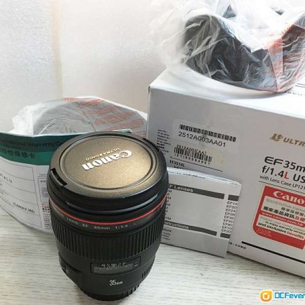 99%新Canon EF35mm F1.4 L USM (一代) 行貨 可換6D, 7D2, 24-70L多除少補