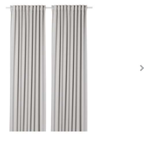 全新 MAJGULL IKEA 窗簾布 半遮光窗簾 一對 淺灰色