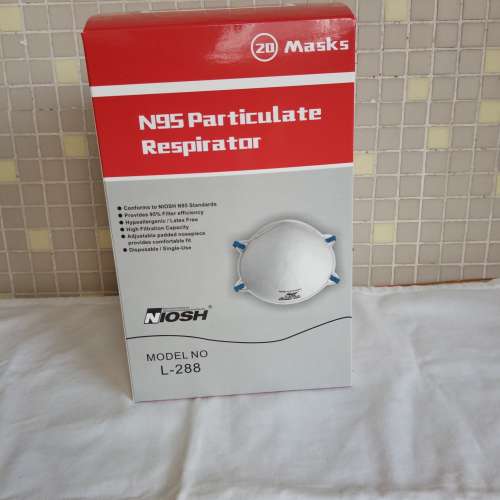 出售 哈雷L-288 NIOSH N95杯式呼吸器面罩 (20隻)