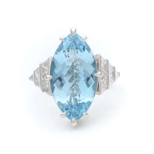 日本5.75CT Aquamarine 海藍寶戒指