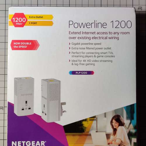 Netgear PLP1200S Powerline/Homeplug Adapter 電力網絡