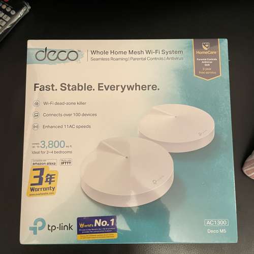 全新 TP-Link Deco M5 mesh wifi 2隻裝