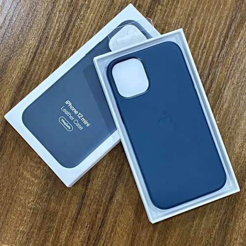 ［全新］Apple iPhone 12 Mini Magsafe Leather Case 皮套 - 藍色