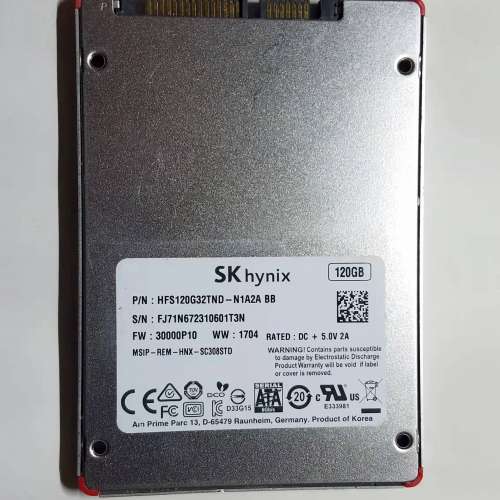 SKhynix 120GB 2.5" SSD