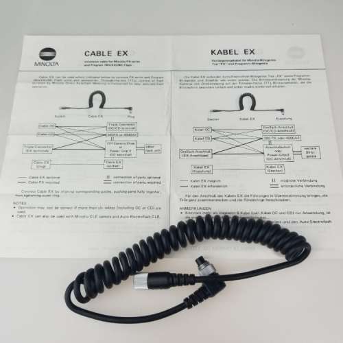 Minolta Flash Cable EX / Sony FAEC1AM 二手或全新閃光燈, 攝影產品