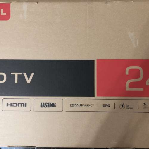 99% 新｛TCL 電視機 - 高清LED 窄邊框 24" D3100 Series HD TV 24D3100｝