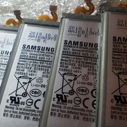 Samsung Note 9 全新未使用 售後服務專用 原裝內置電池現貨 連後蓋防水膠 每件$160