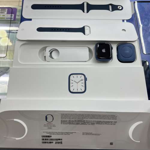 AppleWatch series 7 45MM LTE Blue 99.9％new 無花保養到3-6-2023任驗 not iPhone...