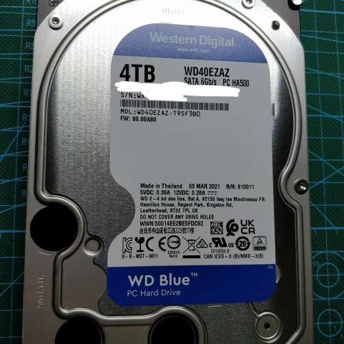 Western Digital WD Blue 4TB Harddisk (WD40EZAZ) 3.5" 內置硬碟 有保