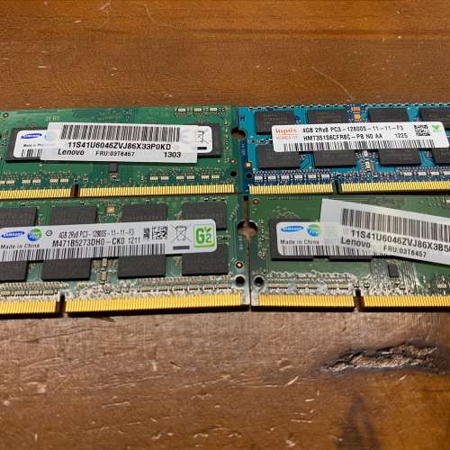 samsung、hynix原裝筆記本notebook ddr3 16g内存(4g*4)