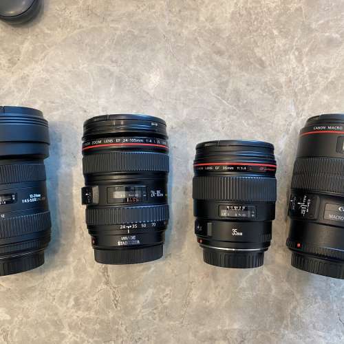 canon 6d, 24-105L ,35mm f/1.4L, 100mm F2.8L IS, Sigma 12-24mm F4.5-5.6 II DG HSM