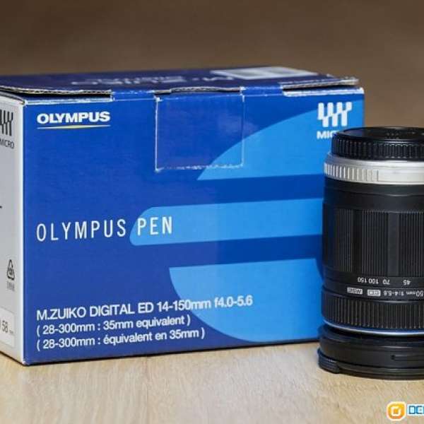 95% new olympus 14-150 lens full box set