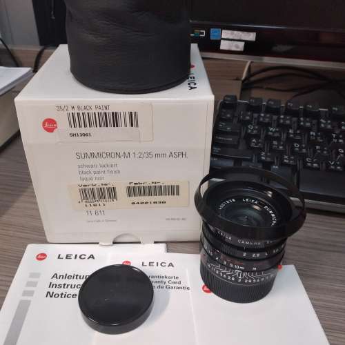Leica Summicron 35mm ASPH Black Paint 11611 New Old Stock